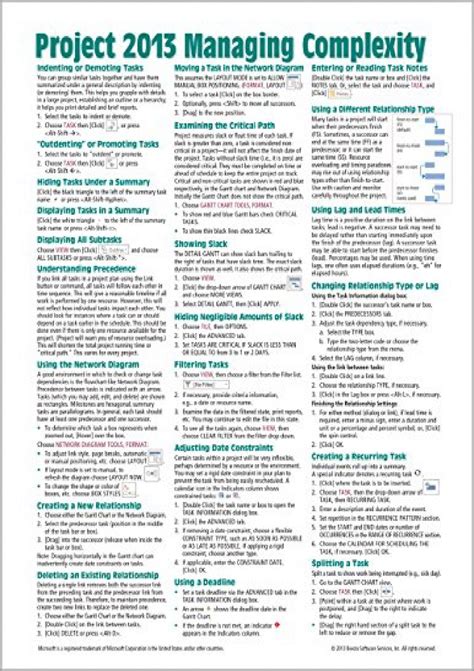 Image result for Microsoft Project Cheat Sheet PDF