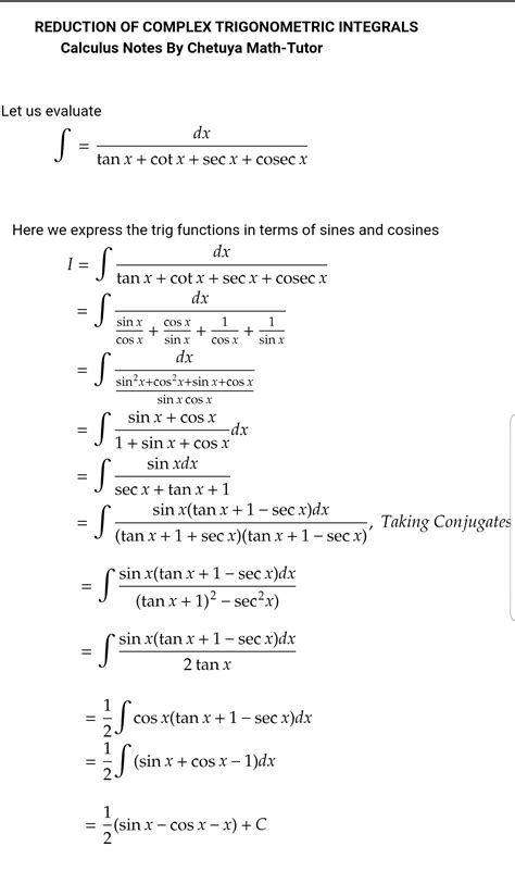 Image result for Trig Integrals Calc 2