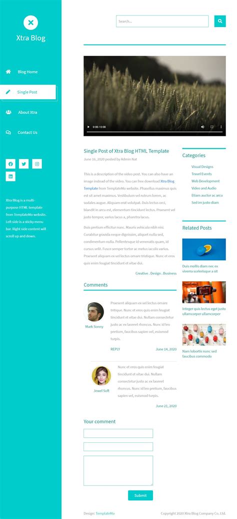 Image result for Free HTML CSS Blog Templates