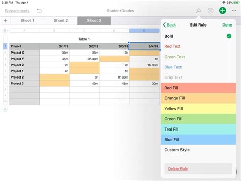 Image result for Conditional Formatting Excel On iPad