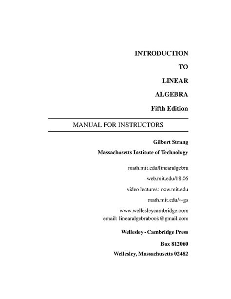 Toradh íomhá ar Introduction to Linear Algebra Fifth Edition