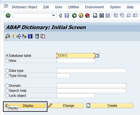 SAP Database Table に対する画像結果