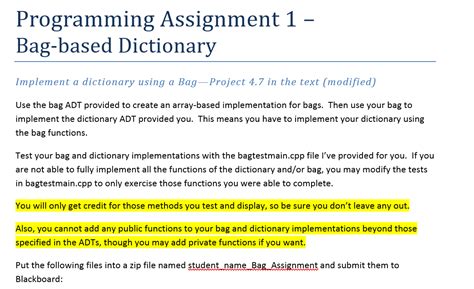 Programming Bag Assignment に対する画像結果