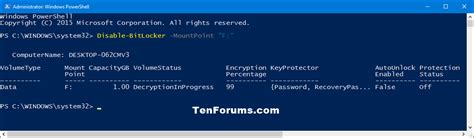 Image result for Turn Off BitLocker PowerShell