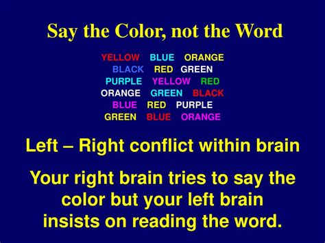 Image result for Read the Color Not the Word
