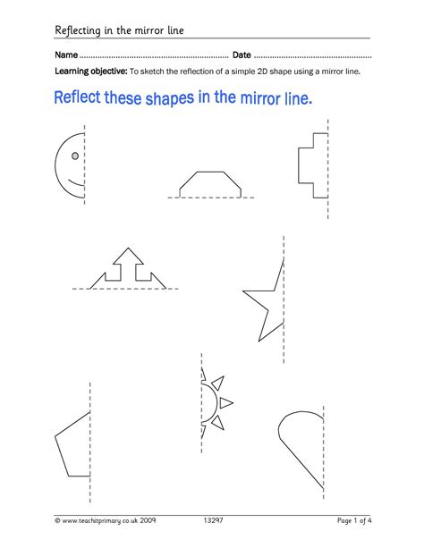 Image result for Mirror Reflection Worksheet