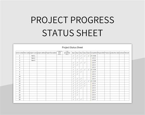 Image result for Total Project Progress Sheet