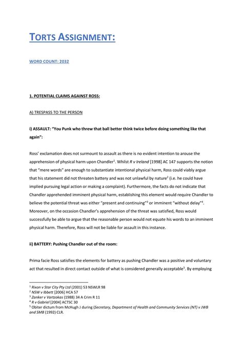 Image result for Tort Assignment Layout