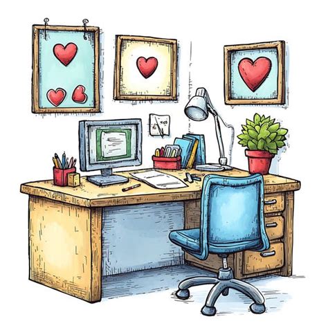 Résultat d’images pour Computer Desk Chair and Computer Drawing Cute