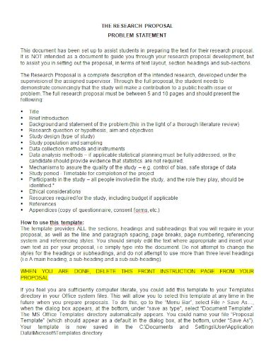 Image result for Research Proposal Problem Statement