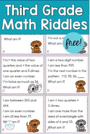 Image result for 5th Grade Math Riddles Worksheet