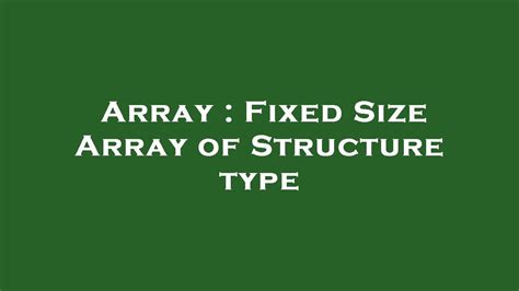 Image result for Fixed Array