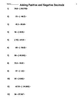 Image result for How to Add Negative Decimals