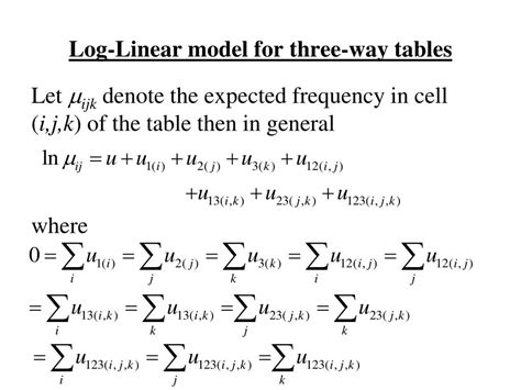 Image result for 3-Way Log Linear Model