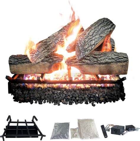Amazon.com: Dreffco 18" Premium Gas Logs - Remote Control Kit Included ...