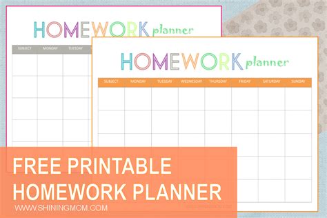 Image result for Weekly Homework Planner Kids