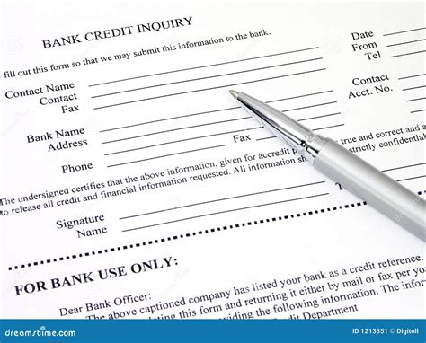 Toradh íomhá ar Credit Inquiry Form Template