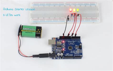 Toradh íomhá ar 3 LED Arduino Schematic