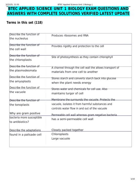 Toradh íomhá ar Applied Science BTEC Coursework Biology