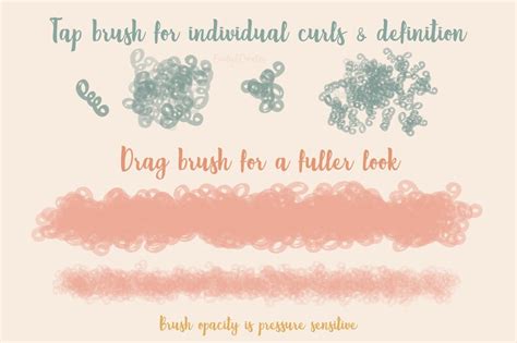 Toradh íomhá ar Curly Hair Procreate Brush