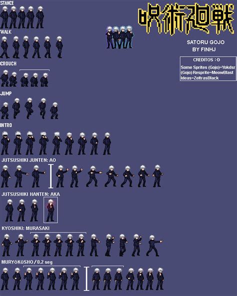 Image result for Gojo Sprite Sheet