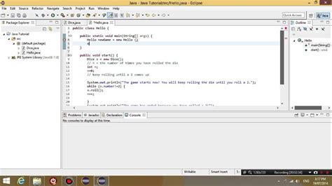 Toradh íomhá ar Basic Java Program in E-Clips
