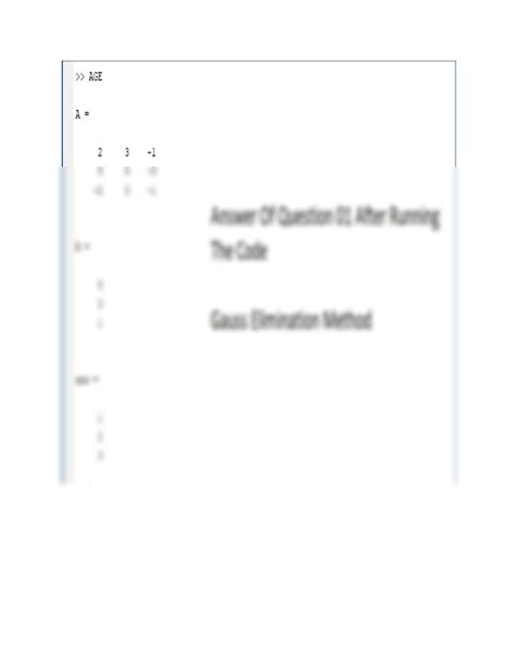 Image result for Gauss Elimination Method Matlab Code