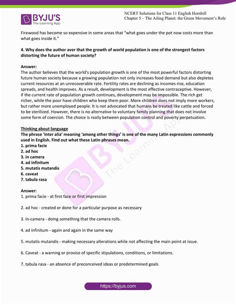 Class 11 English Chapter 5 Question Answer Ailing Planet に対する画像結果