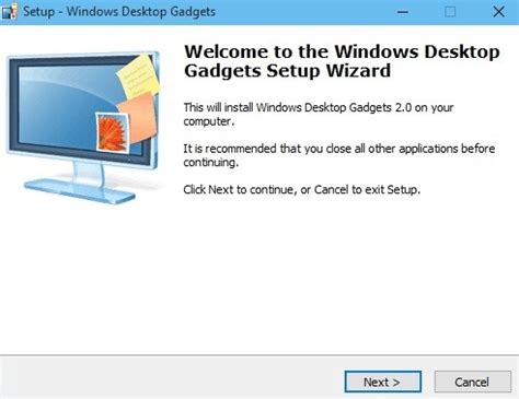 Image result for Installation Gadgets Windows 1.0