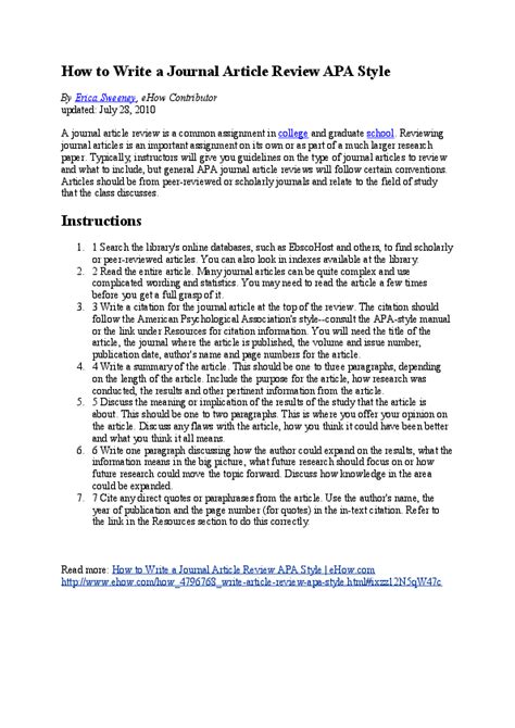 Image result for Example of Article Review Format