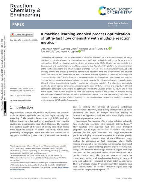 Image result for Machine Learning Chemical Reaction Optimization