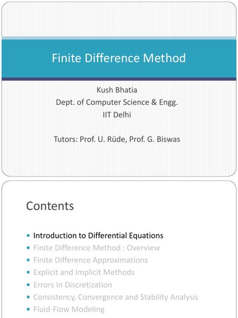 Image result for Method of Finite Differences