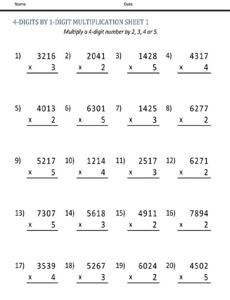 Toradh íomhá ar Free Printable Math Worksheets 4th Grade