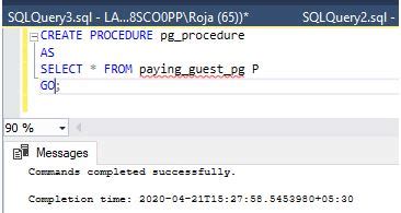 Stored Procedure Insert SQL に対する画像結果