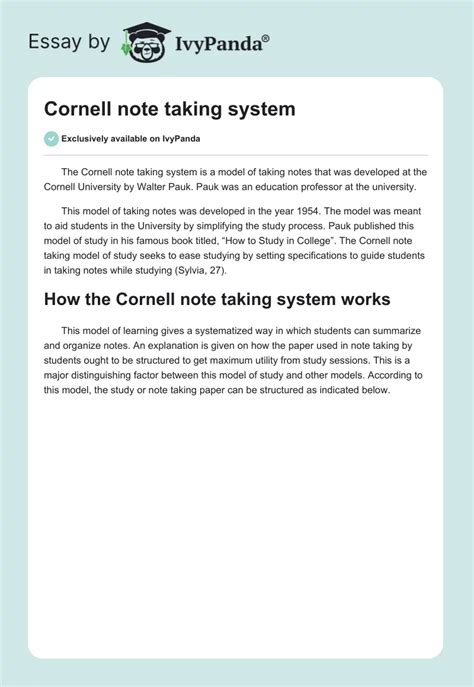 Image result for Cornell Note-Taking System