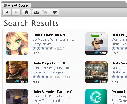 Unity T に対する画像結果