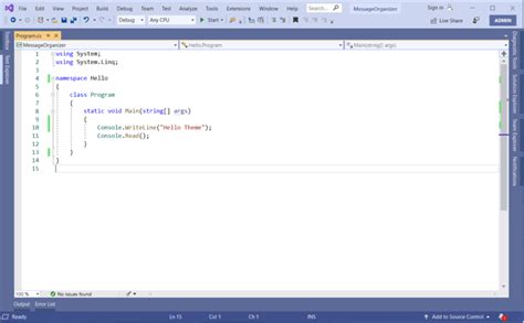 Afbeeldingsresultaten voor Visual Studio Change Color Theme