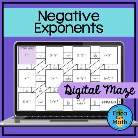 Toradh íomhá ar Negative Exponents Activity