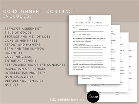 Image result for Consignment Contract Form