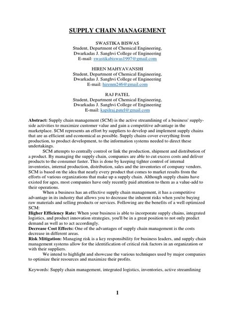 Image result for Supply Chain Management Project Topics PDF