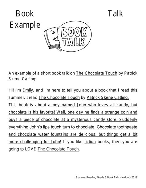 Image result for Book Talk Examples