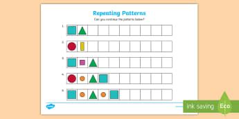 Toradh íomhá ar Abab Pattern Worksheet