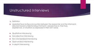 Image result for Unstructured Interview Research Instrument Sample
