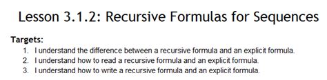 Image result for Recursive Formula Algebra 1