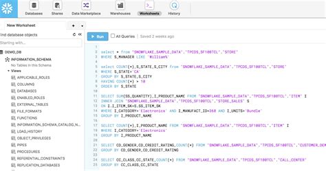 Snowflake SQL UI に対する画像結果