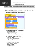Toradh íomhá ar Programming with Scratch Activity Questions