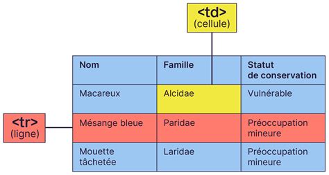 Image result for Tableau HTML Exemple Code Couleur