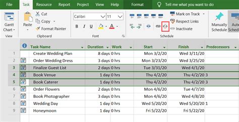 Afbeeldingsresultaten voor How To Link Tasks In Microsoft Project