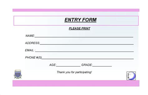 Image result for Draw Entry Form