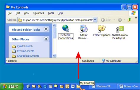 Toradh íomhá ar Windows XP Control Panel Menu